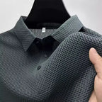 Polo Homme Texturé Jacquard Manches Courtes Respirant