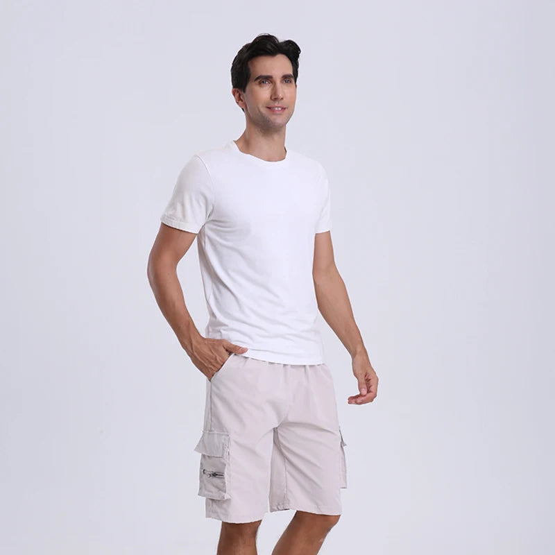 Short décontracté à taille élastique pour hommes