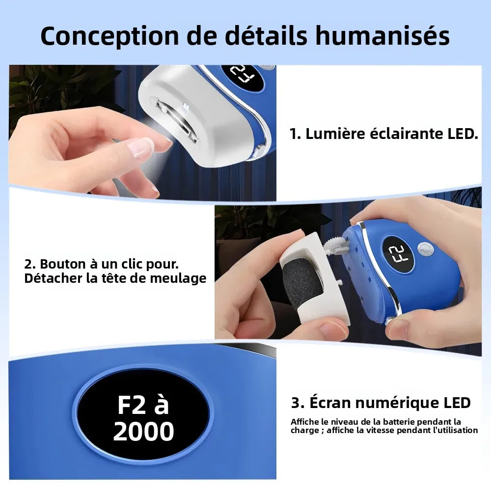 Appareil 2 en 1 à Têtes Interchangeables pour Manucure & Pédicure
