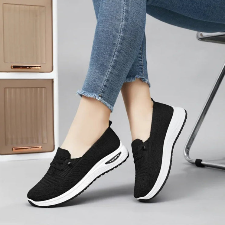Ballerines en Maille à Faux Lacets Respirantes, Légères & Antidérapantes
