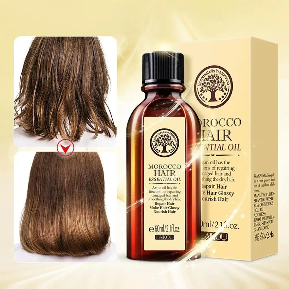 Huile essentielle d'Argan Marocaine pour Cheveux Secs & Abîmés - 1 ACHETÉE = 1 OFFERTE