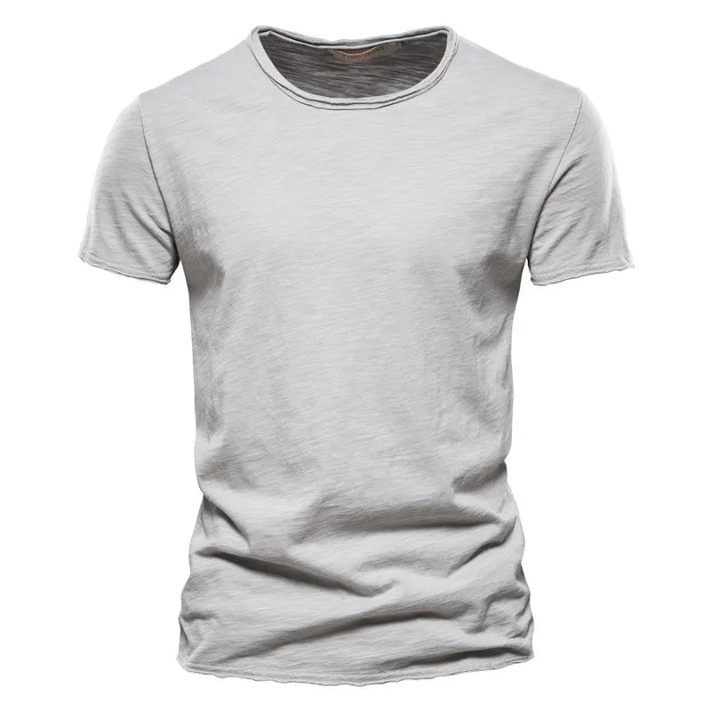 T-Shirt 100% Coton Décontracté à Col Rond et Manches Courtes