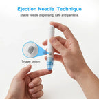 Autopiqueur Réglable 12 Niveaux – Prélèvement Sanguin Rapide & Confortable – Kit avec 50 Bandelettes pour Tests de Glycémie & Cétones