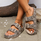 Sandales Mules EVA à Sangles & Motif Léopard