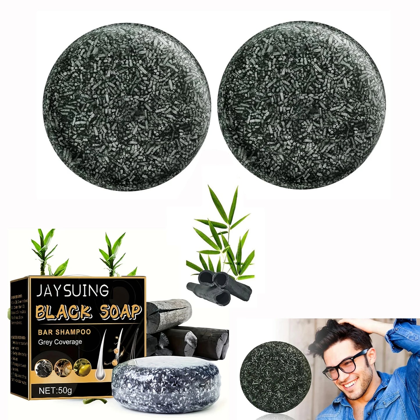 Shampoing Solide Pour Cheveux & Barbe Blancs
