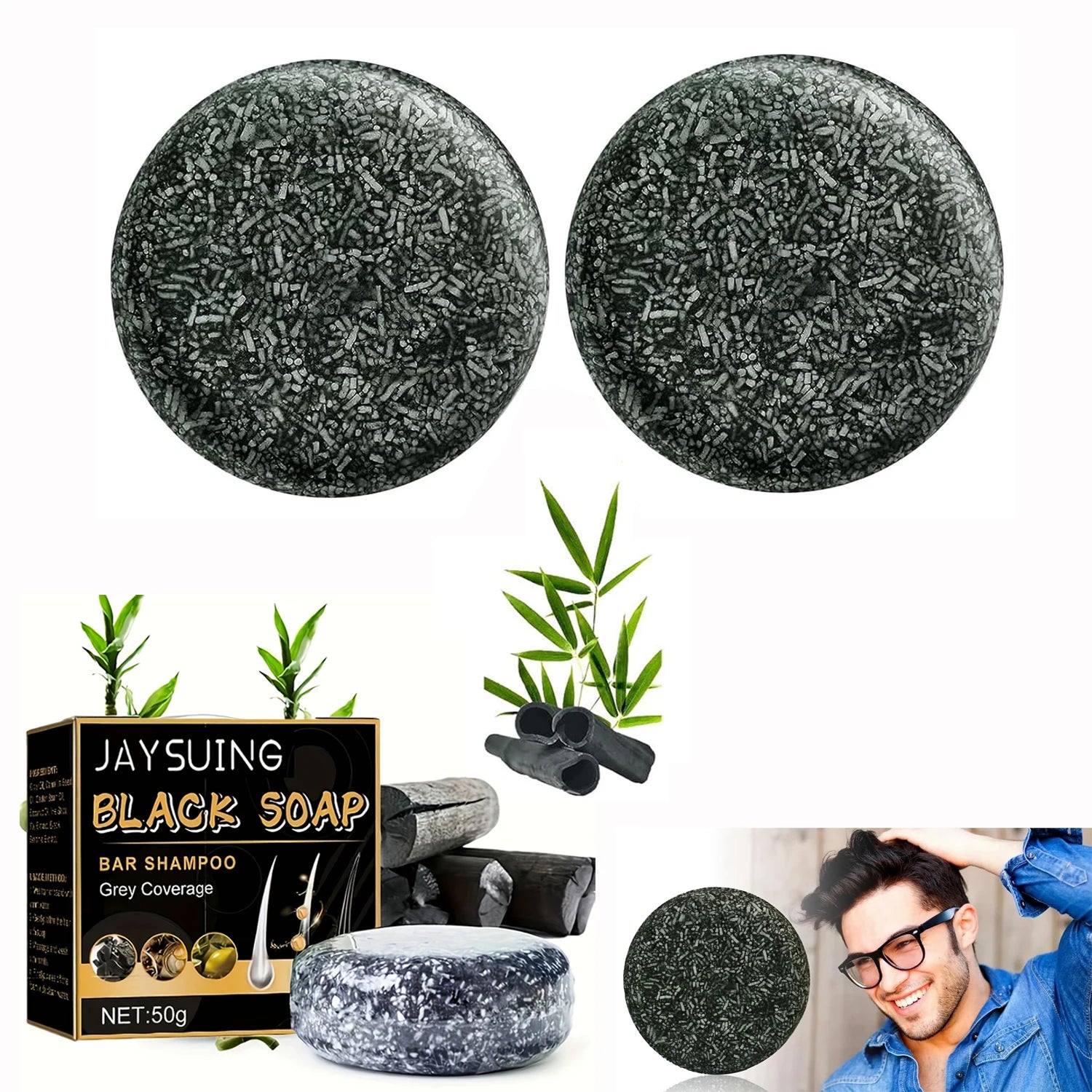 Shampoing Solide Pour Cheveux & Barbe Blancs