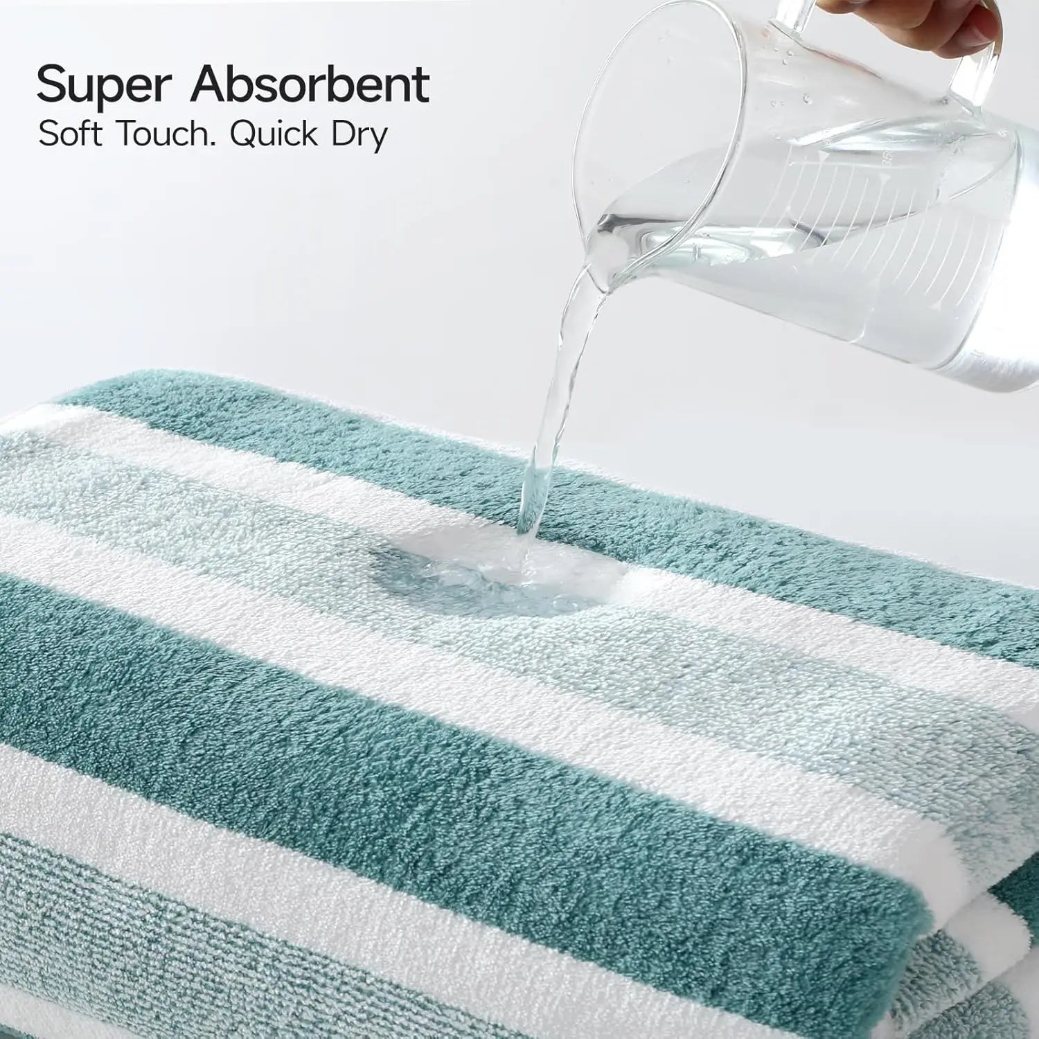 Lot de 6 Serviettes de Bain Rayées Super Douces & Absorbantes
