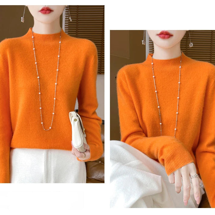 Pull à Col Cheminé 100% Laine Mérinos - 14 Couleurs