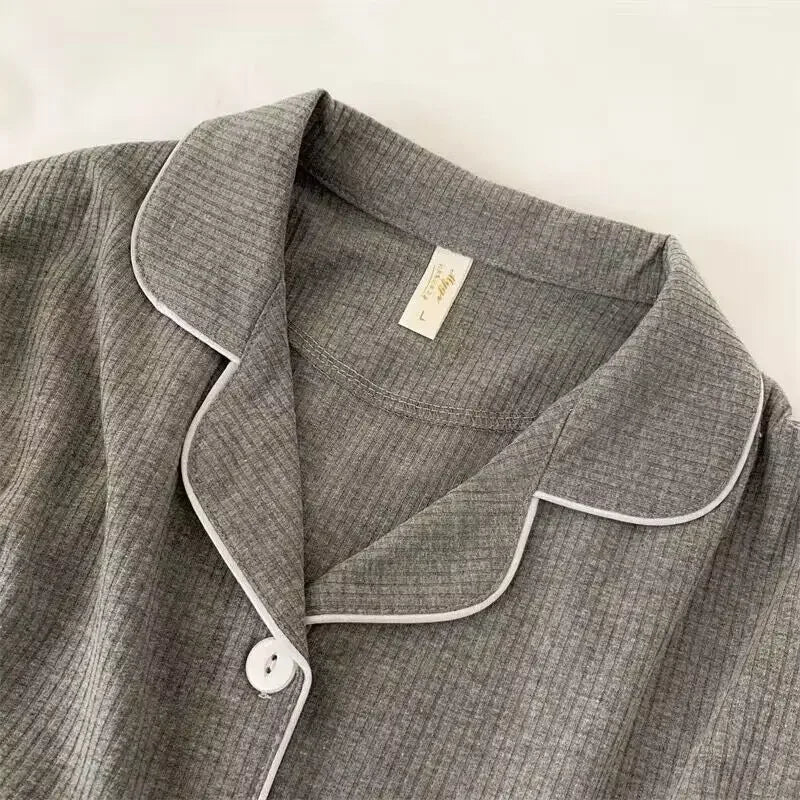 Pyjama Côtelé Chemise & Pantalon - Mi-Saison