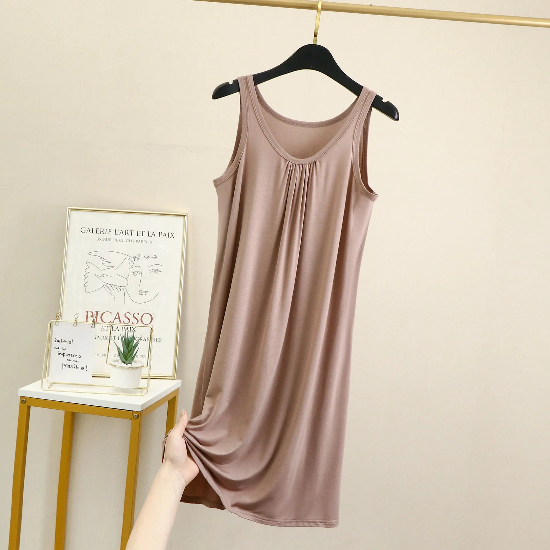 Chemise de nuit en Modal sans manches - Grandes tailles
