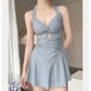 Maillot Une Pièce Amincissant Style Robe Élégante