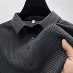 Polo Homme Texturé Jacquard Manches Courtes Respirant