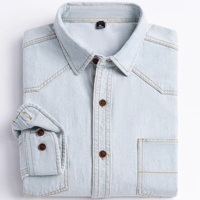 Chemise en Jean à Manches Longues Homme