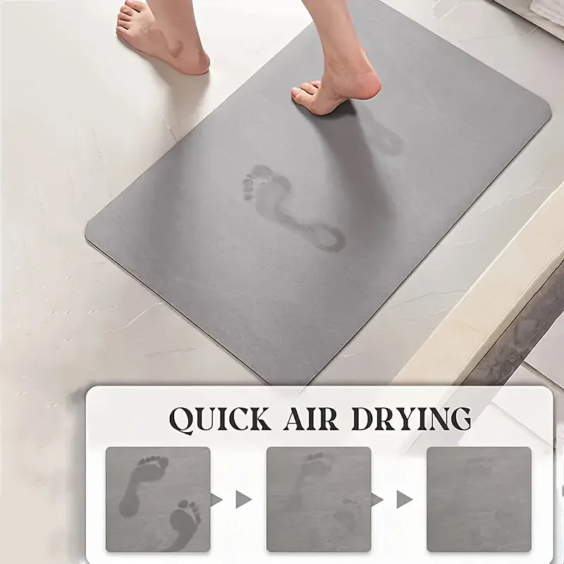 Tapis de Bain en Forme de L Absorbant & Antidérapant