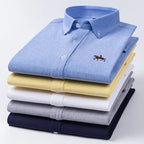 Chemise type Oxford en coton à manches longues pour homme