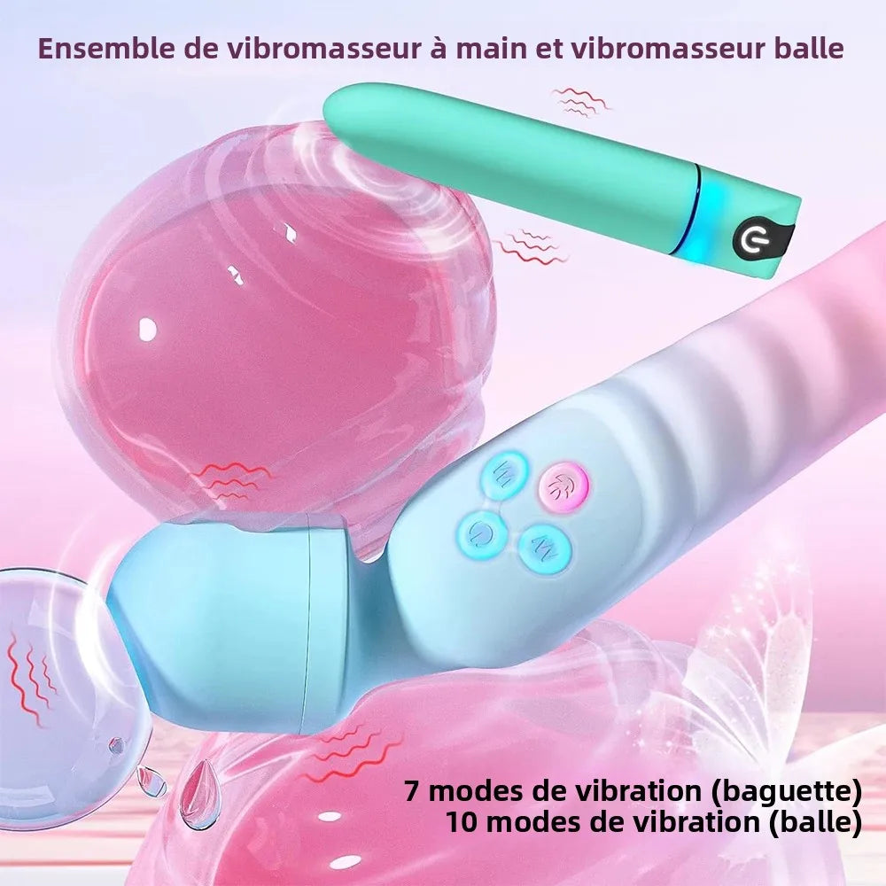 WANDY - Vibromasseur Chauffant pour Femme – Double Stimulations Intime avec Vibrations & Chauffage