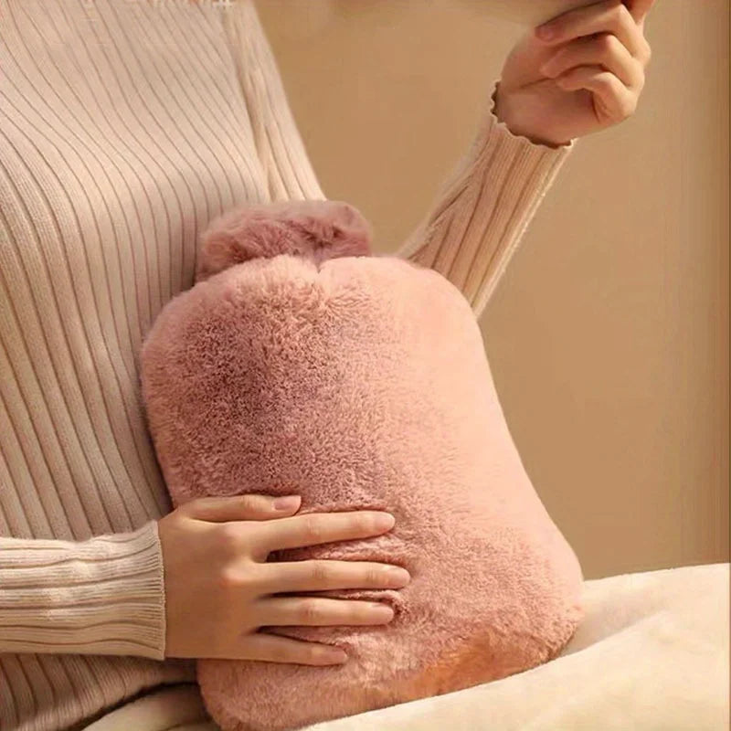 Bouillotte à Eau en Peluche Douce 1L/2L
