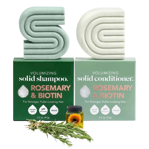Shampoing & Après-Shampoing Solide Volume Max au Romarin - Lot de 2
