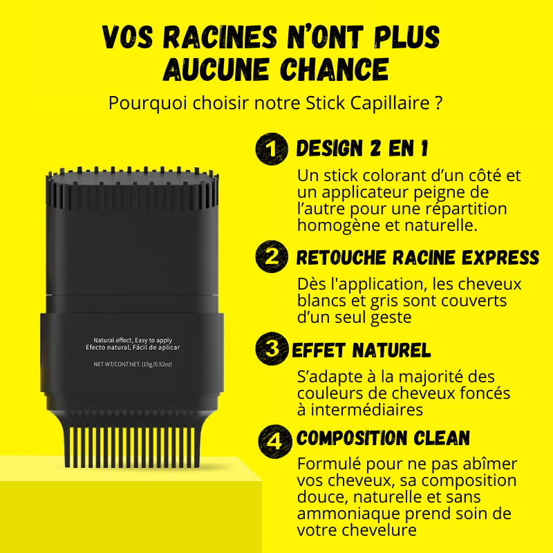 Stick Retouche Capillaire Anti-Cheveux Blancs & Racines - 1 ACHETÉ = 1 OFFERT