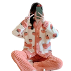 StrawBerry Pyj - Pyjama en Flanelle CHAUD à Motifs Fraises