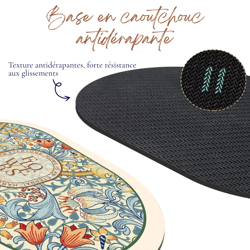 Tapis de Bain Antidérapant à Séchage Ultra-Rapide - Design Floral Élégant