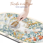 Tapis de Bain Antidérapant à Séchage Ultra-Rapide - Design Floral Élégant