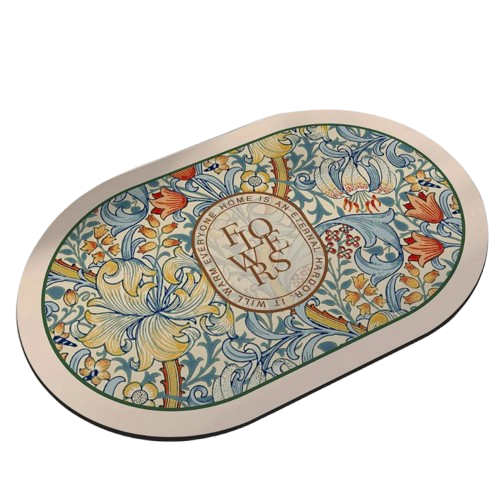 Tapis de Bain Antidérapant à Séchage Ultra-Rapide - Design Floral Élégant