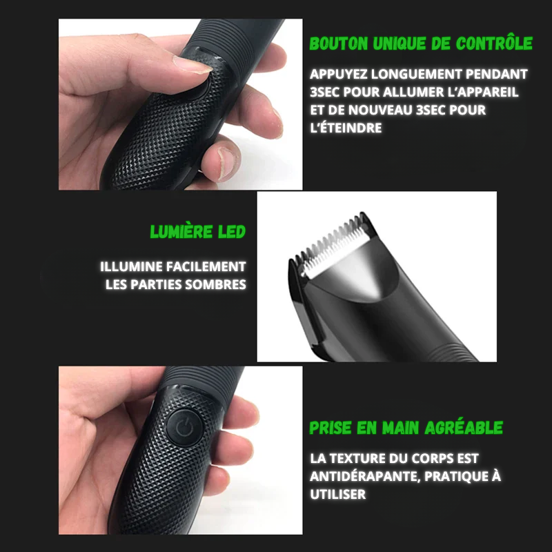 Tondeuse Cheveux & Corps Spéciale Zones Intimes - Homme