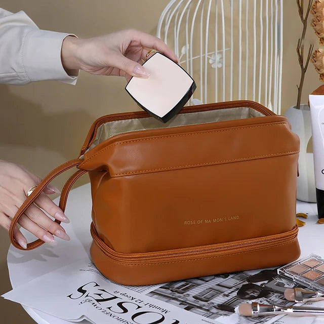 Trousse de toilette en Cuir - Double niveau