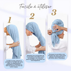Turban de Bain Super Absorbant avec Bande Élastique - Séchage Express