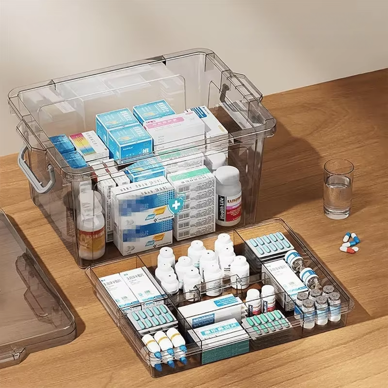 Boîte de Rangement pour Médicaments à 2 Étages