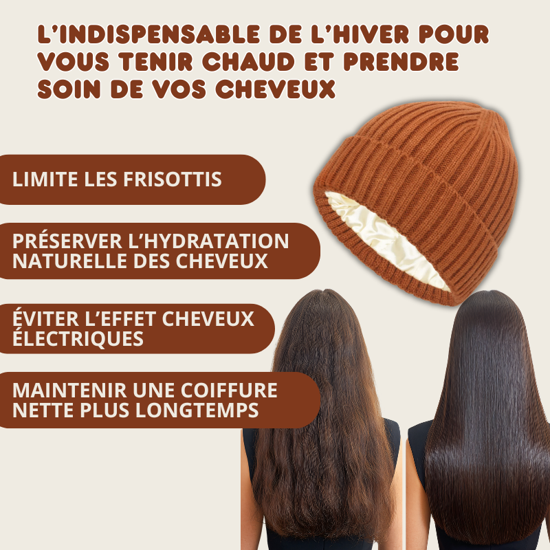 Bonnet Mixte Doublure en Satin - Prenez soin de vos Cheveux