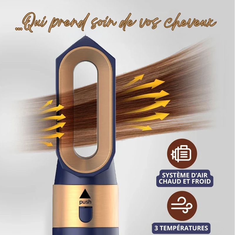 Brosse Soufflante 5 en 1 à Air Chaud - Séchage, Lissage & Brushing Rapide