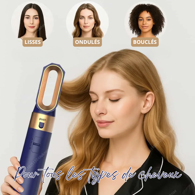 Brosse Soufflante 5 en 1 à Air Chaud - Séchage, Lissage & Brushing Rapide