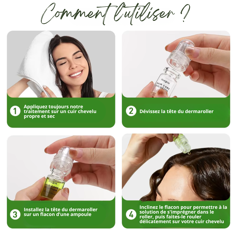 Coffret Ampoules Capillaire Anti-Perte de Cheveux + Dermaroller à Réservoir OFFERT