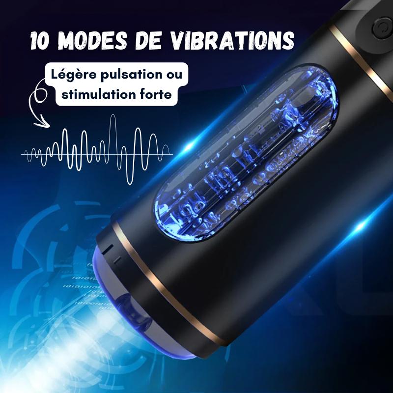 COOL CUP - Masturbateur à 10 vibrations, compression & Système vocal