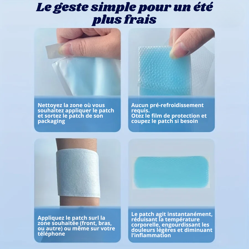 COOLING PATCHS - 90x Patchs rafraîchissants instantané auto-adhésifs
