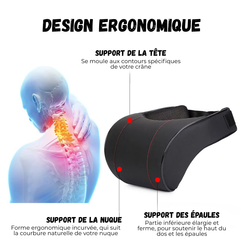Coussin Appui-Tête Voiture – Mousse à Mémoire de Forme