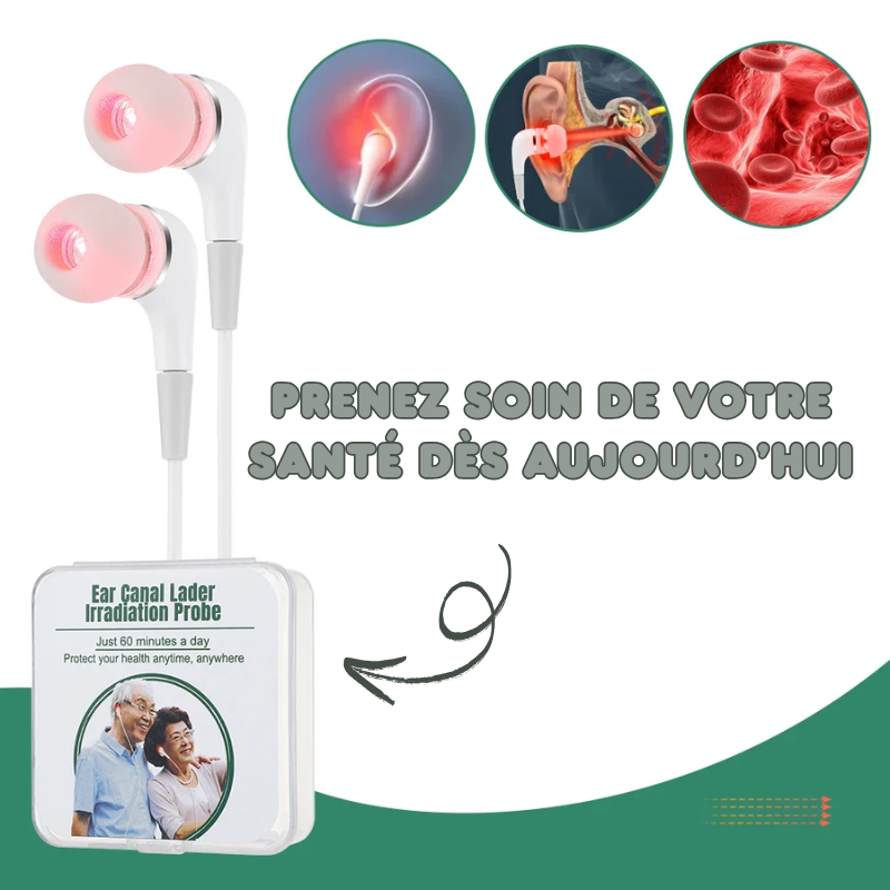 Écouteurs Auriculaires Infrarouge 650nm - Multiples Bienfaits