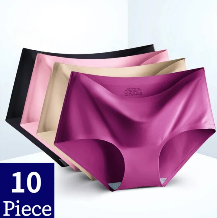 Lot de 10 culottes sans couture en soie glacée