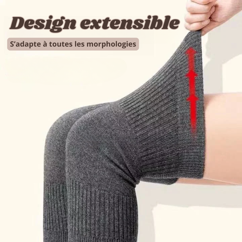 Lot de 2 Genouillères en Laine Chauffantes - Soulage les douleurs