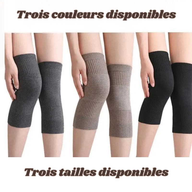 Lot de 2 Genouillères en Laine Chauffantes - Soulage les douleurs