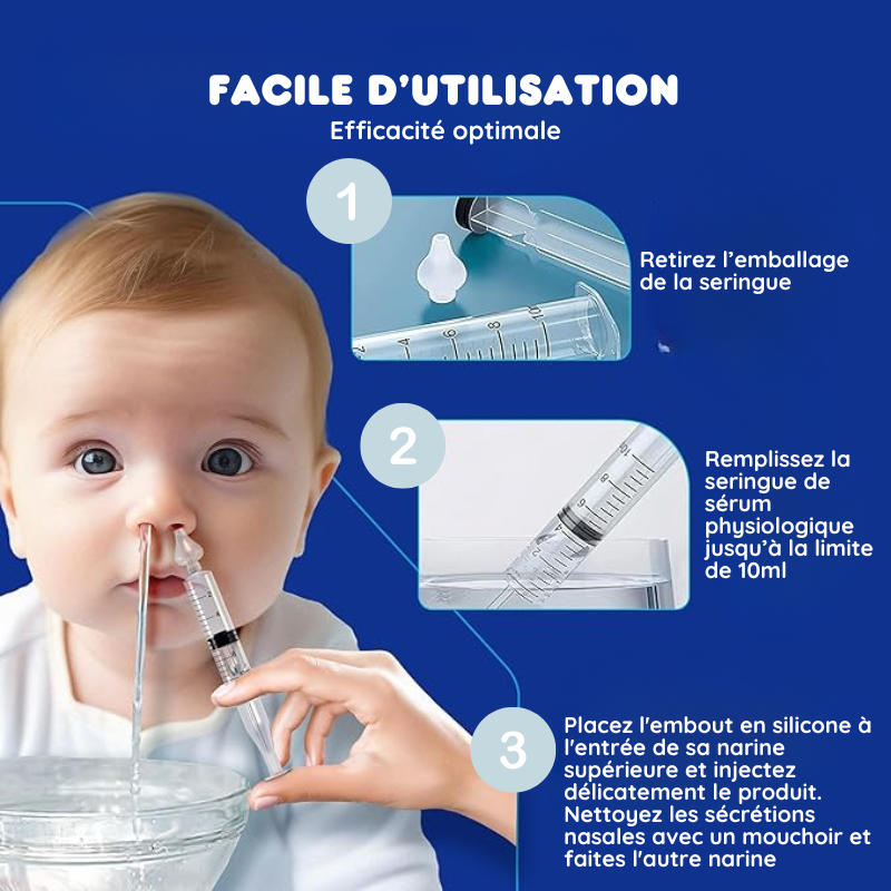 Lot de 7 Seringues nasales pour bébé nettoyage de sinus