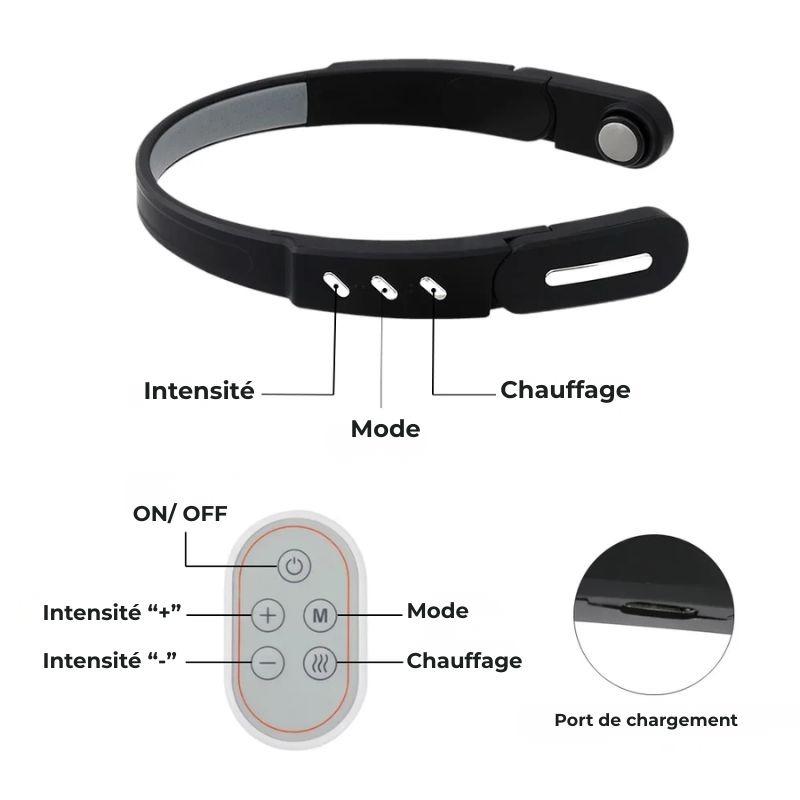 Masseur de Tête Électrique Anti-Migraine Chauffant