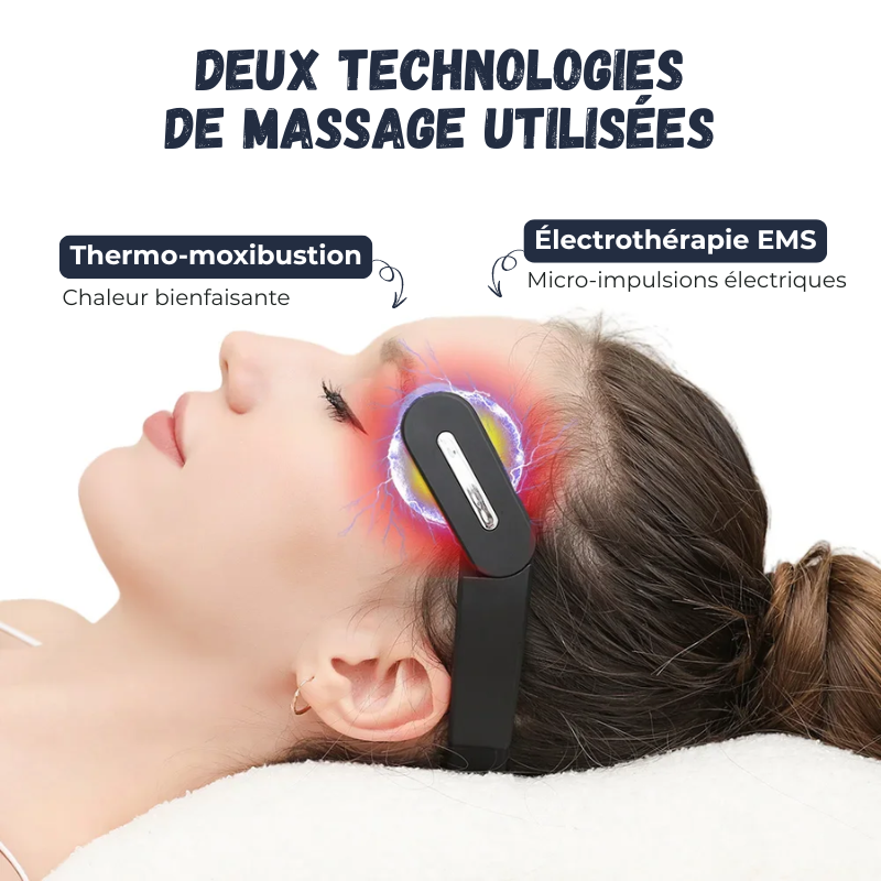 Masseur de Tête Électrique Anti-Migraine Chauffant