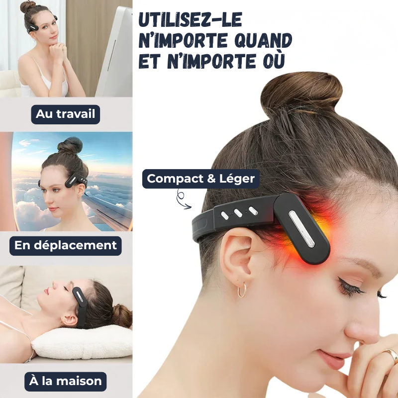 Masseur de Tête Électrique Anti-Migraine Chauffant