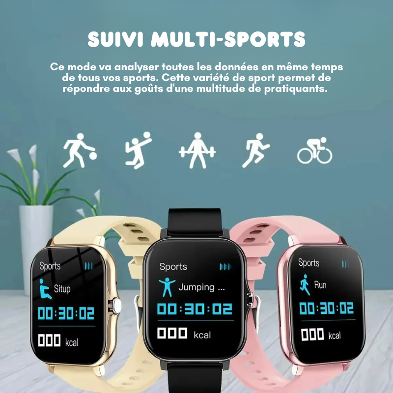 Montre Connectée Multifonction + Ecouteurs Bluetooth OFFERTS