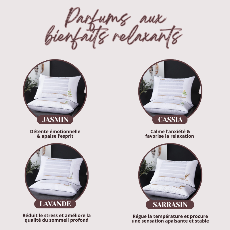 Oreiller Parfumé aux Multiples Bienfaits