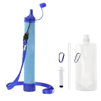 Paille filtrante de survie - Filtre à eau portable + Gourde pliante & E-Book OFFERTS