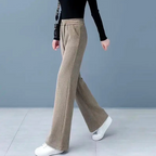 Pantalon en velours côtelé ample Femme - Intérieur Polaire